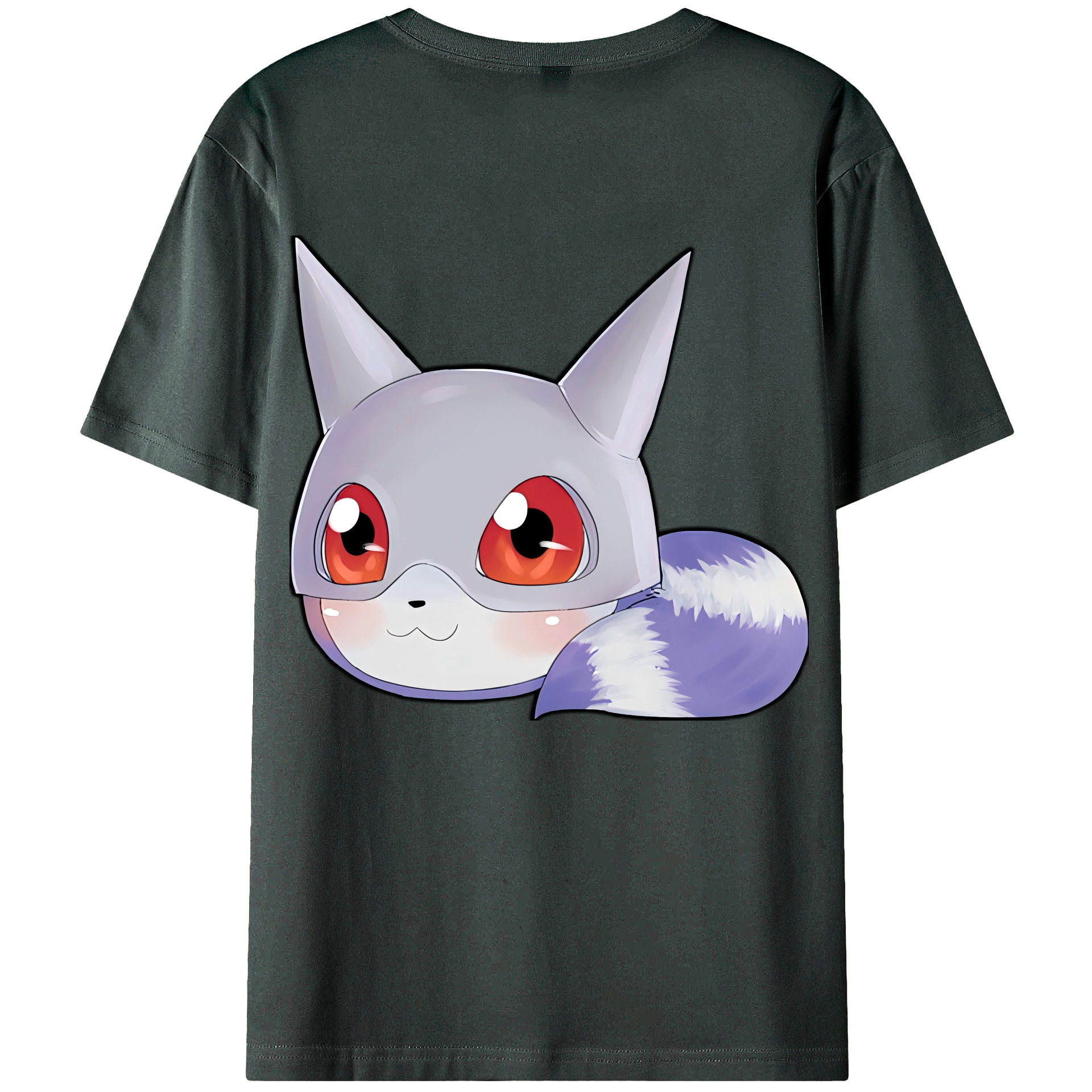 （画像用） Digimon デジタルモンスター/デジモン 綿100％ メンズ半袖Tシャツ（バックプリント） 通気性